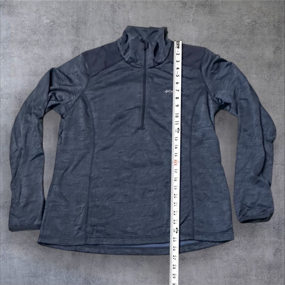 Columbia Womens Quarter Zip Pullover Blue Long Sleeve Fleece Lined Top Size L - Picture 2 of 12